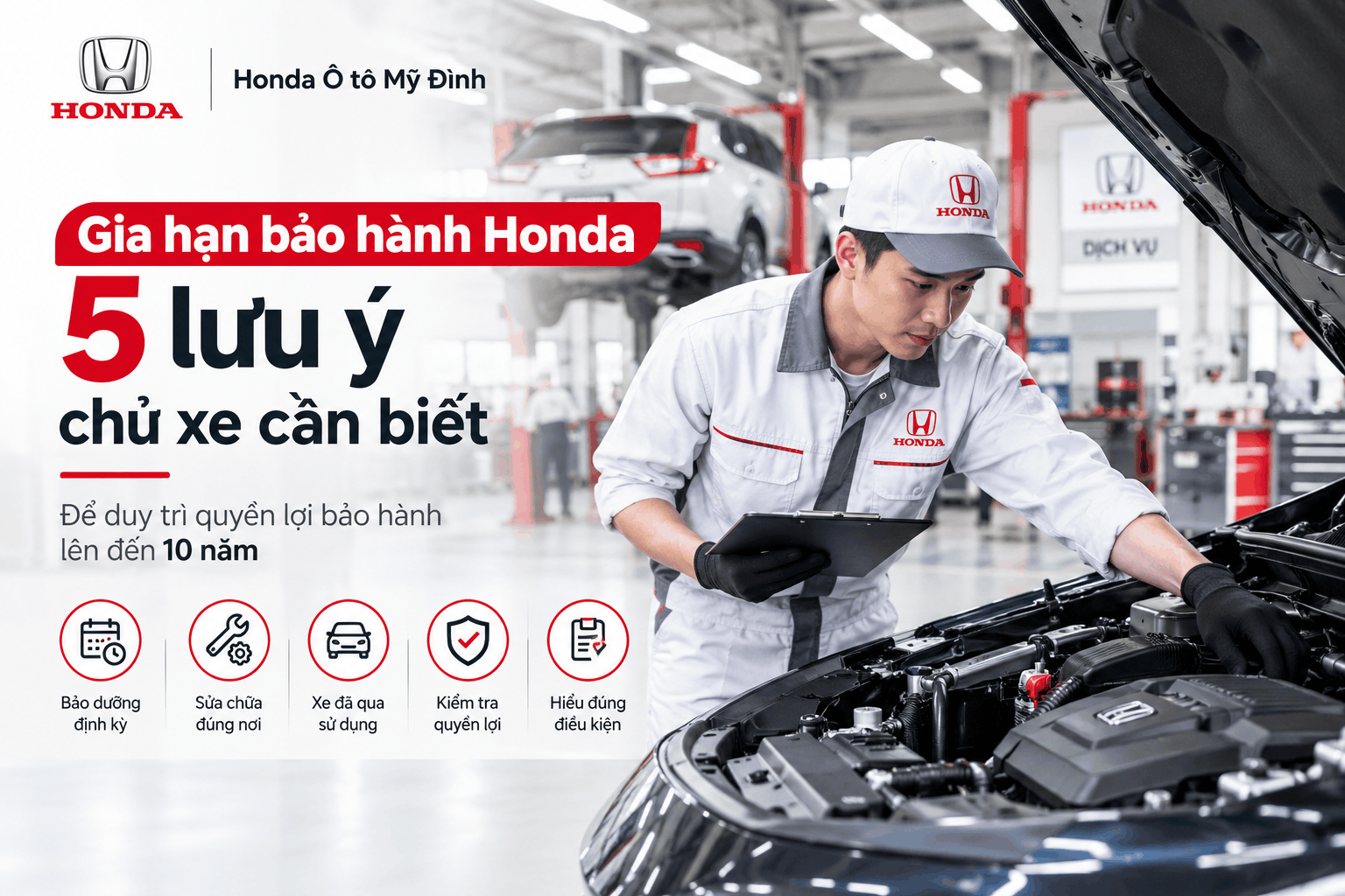 gia hạn bảo hành Honda
